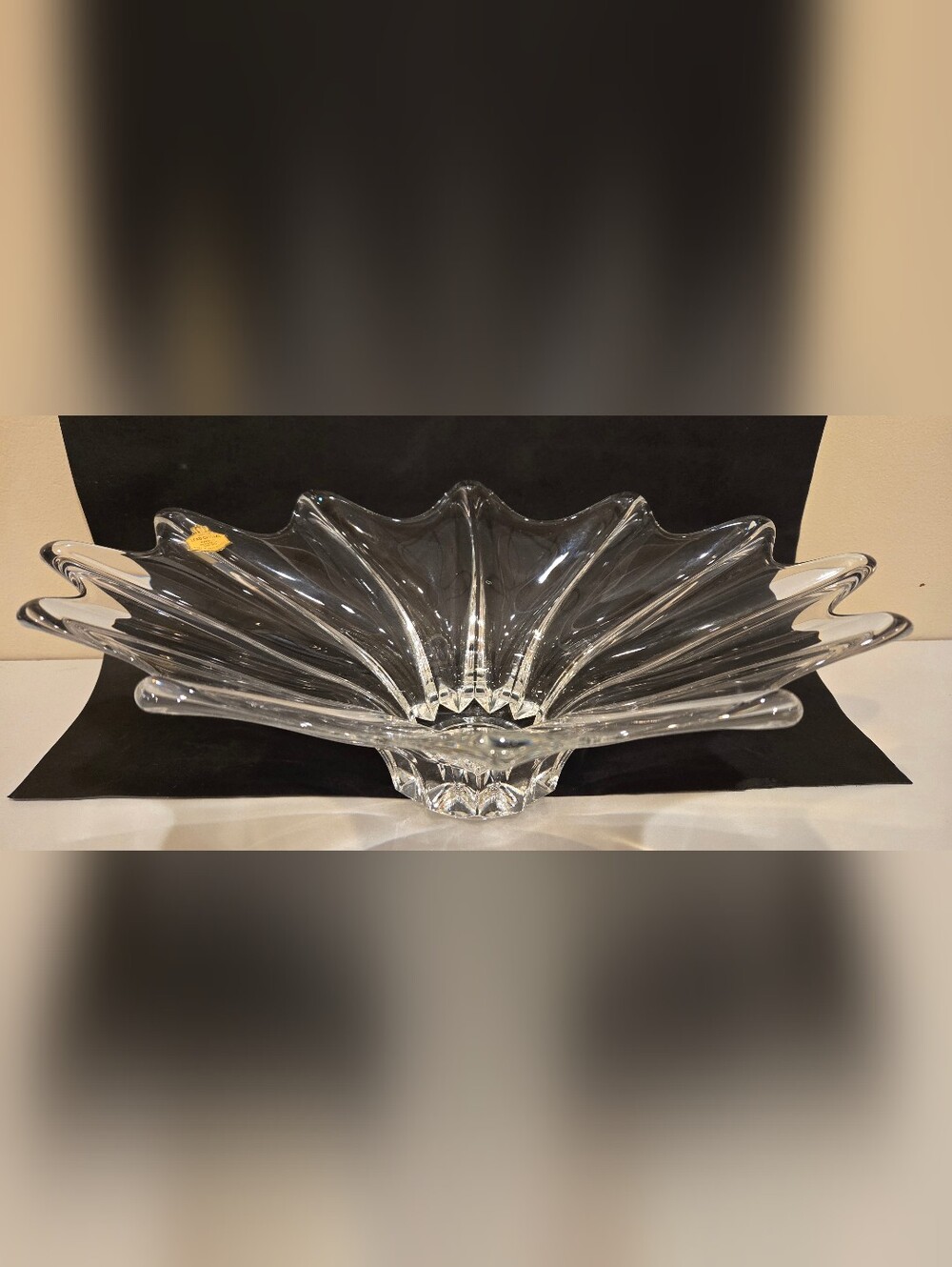 Vintage Art Vannes Clear Crystal Decorative Bowl - Elegant Centerpiece